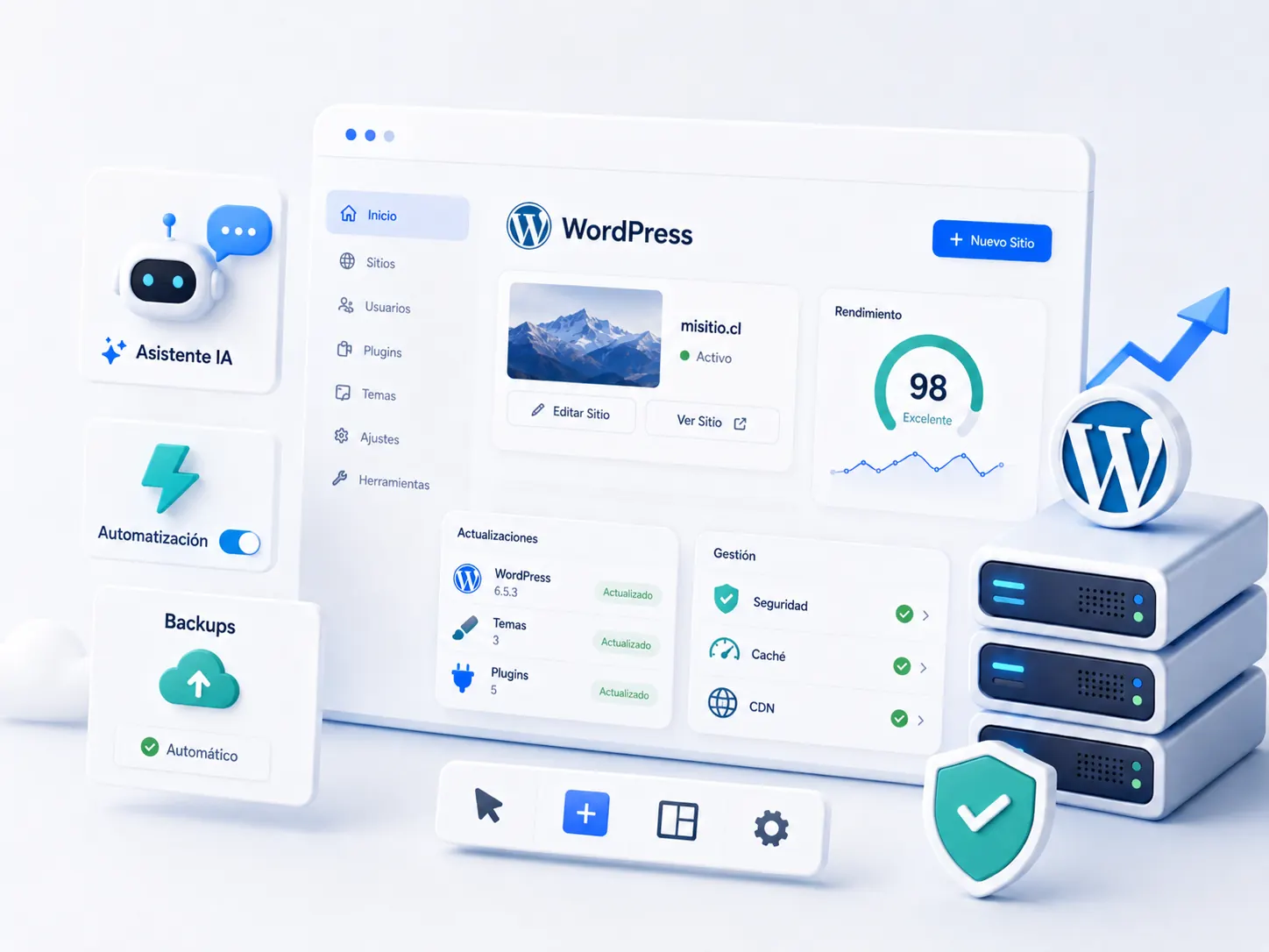 Panel inteligente y asistente IA para WordPress