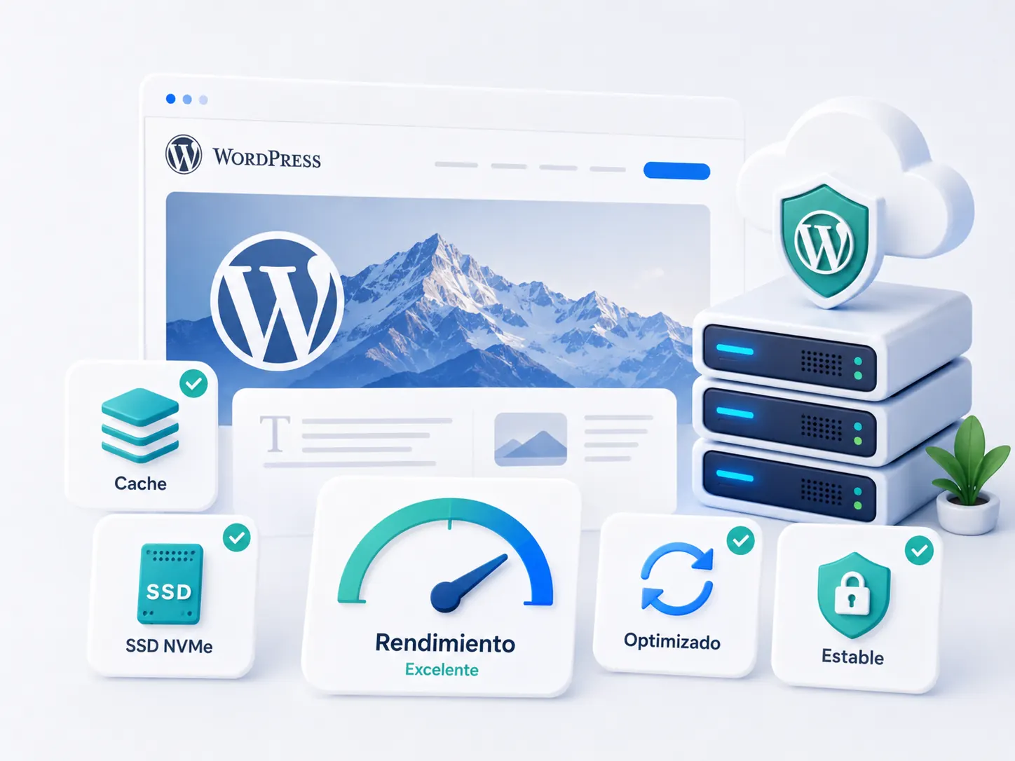 Rendimiento optimizado para WordPress con cache y SSD NVMe