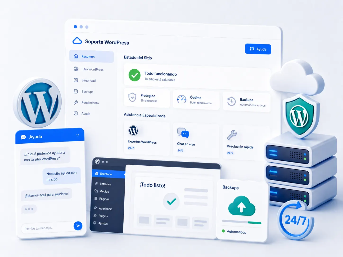 Soporte especializado 24/7 para WordPress